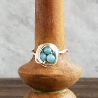 Nestling Ring with Pink Stones
